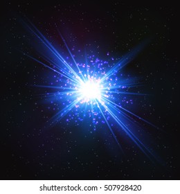 Abstract Shimmering Cosmic Flash Star. Abstract Design Element.