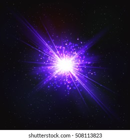 Abstract Shimmering Cosmic Flash Star. Effect of scattering Particles.