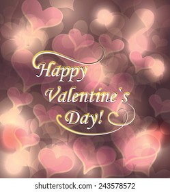 Abstract shine background in luxurious style with decorative hearts