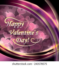 Abstract shine background in luxurious style with decorative hearts