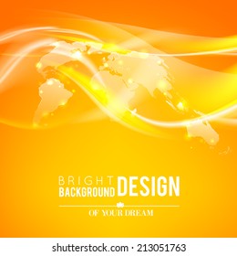 Abstract shine background of world map. Vector illustration.