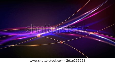 Abstract shine colorful lines element on dark background vector illustration. Basic RGB.