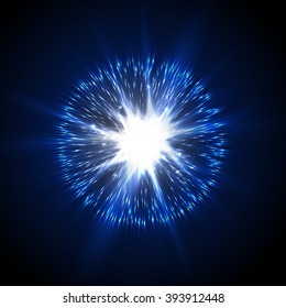 Abstract Shine Light Flying Rays Background