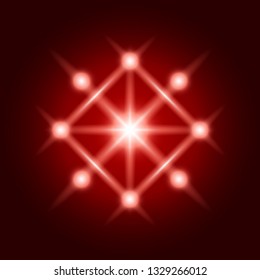 Abstract shine vector sign. Spiritual sacred geometry