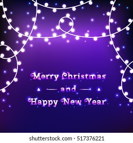 Abstract shining background. Bright Christmas decoration. Vector illustration. New Year background. Happy New Year