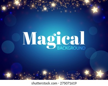 Abstract shining background with stars. Vector illustration