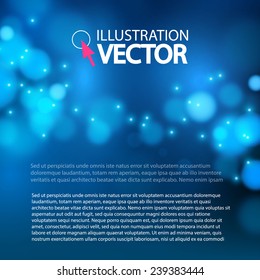 Abstract shining blue bokeh background. Vector illustration