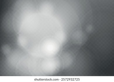 Abstract shining bokeh isolated on transparent background. Lights and sparks glitter glowing effect. Lens flare Christmas or New Year holiday card.