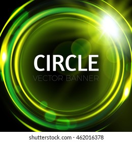 Abstract Shining Circle Background. Lens Flare. Vector illustration