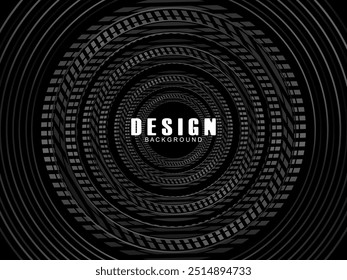 Abstrakte, leuchtende Kreislinien auf schwarzem Hintergrund. Geometrisches Linien-Design. Moderne, glänzende, schwarze Linien. Futuristisches Technologiekonzept. Geeignet für Poster, Cover, Banner, Broschüren, Websites usw.