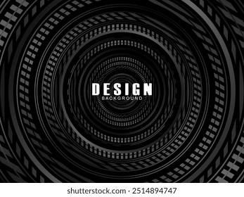 Abstract shining circle lines on black background. Geometric line art design. Modern shiny black lines. Futuristic technology concept. Suitable for posters, covers, banners, brochures, websites, etc.