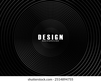Abstract shining circle lines on black background. Geometric line art design. Modern shiny black lines. Futuristic technology concept. Suitable for posters, covers, banners, brochures, websites, etc.