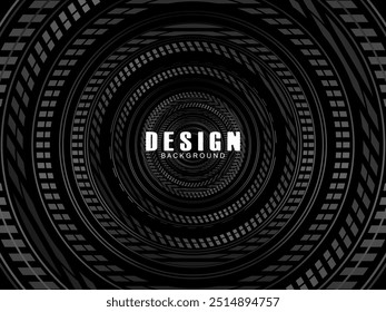 Abstractas líneas circulares brillantes sobre fondo negro. Diseño de arte de línea geométrica. Líneas negras brillantes modernas. Concepto de tecnología futurista. Adecuado para carteles, cubiertas, Anuncios, folletos, Sitios web, etc.