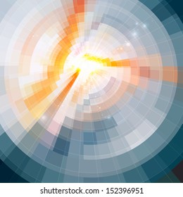 Abstract shining circle tunnel background