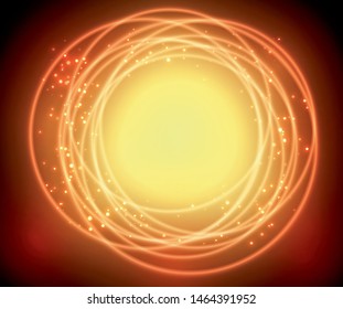 Abstract shining circles. Bright background with bokeh. Vector.