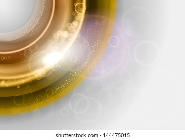 abstract shining circles in the gold color