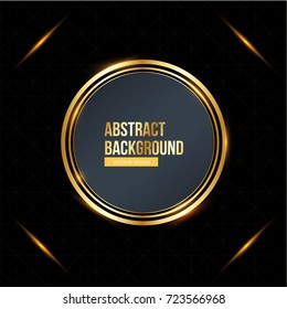 Abstract Shining Circular Gold Luxury Textured Background Design Vector Template