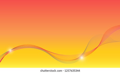 abstract shining color lines on gradient orange background or wallpaper
