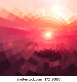 Abstract shining concentric mosaic vector background