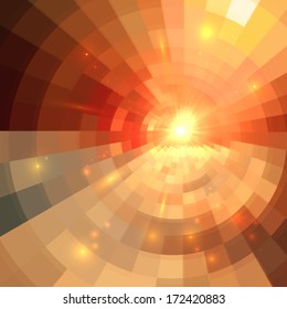 Abstract shining concentric mosaic vector background