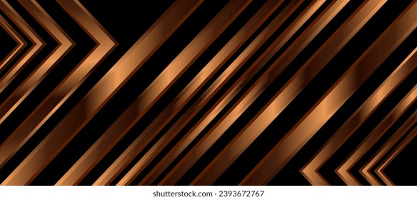 Abstract Shining Copper Stripes Black background Wallpaper