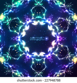 Abstract shining fractal vector electric background