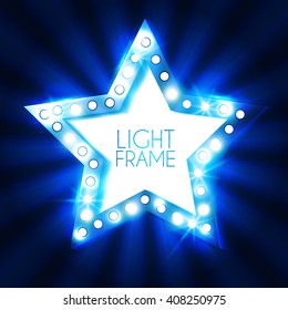 Abstract Shining Frame. Retro Light Banner. Vector illustration