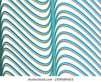 Abstractas líneas de onda de jardín brillante sobre fondo blanco. Patrón de onda dinámica. Líneas onduladas que fluyen modernas. Concepto de tecnología futurista. Adecuado para carteles, cubiertas, folletos, volantes, Sitios web, etc.