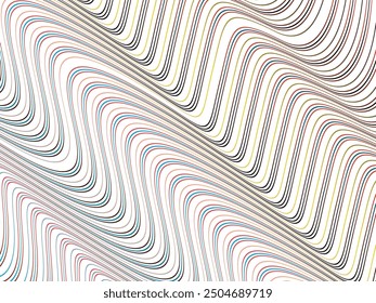 Abstractas líneas de onda de jardín brillante sobre fondo blanco. Patrón de onda dinámica. Líneas onduladas que fluyen modernas. Concepto de tecnología futurista. Adecuado para carteles, cubiertas, folletos, volantes, Sitios web, etc.