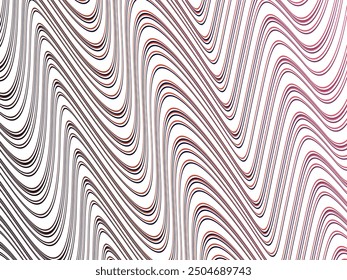 Abstractas líneas de onda de jardín brillante sobre fondo blanco. Patrón de onda dinámica. Líneas onduladas que fluyen modernas. Concepto de tecnología futurista. Adecuado para carteles, cubiertas, folletos, volantes, Sitios web, etc.