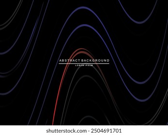 Abstract shining gardien wave lines on black background. Dynamic wave pattern. Modern flowing wavy lines. Futuristic technology concept. Suitable for posters, covers, brochures, flyers, websites, etc.