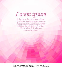 Abstract shining geometric pattern in pink colors for your text. Vector background 
