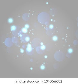 Abstract shining  glowing bokeh lights isolated on transparent background.  Festive purple and golden luminous background. Christmas concept.