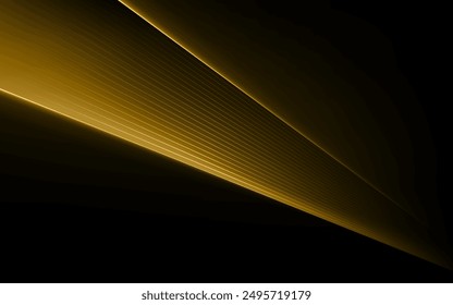 Abstract shining golden line element on dark background vector illustration.