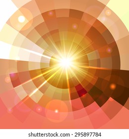 Abstract shining lights color circle  frame mosaic background