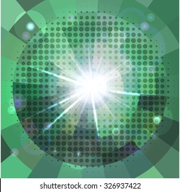 Abstract shining lights color circle  frame mosaic background