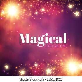 Abstract shining magic background. Vector illustration