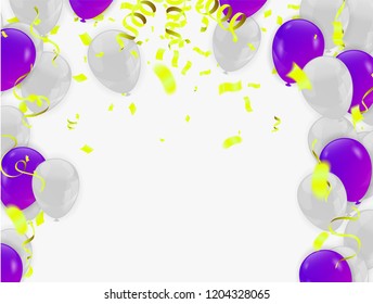 Abstract Shining Party Background with confetti and streamers