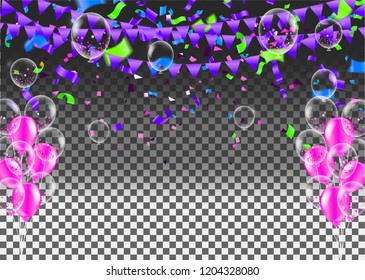 Abstract Shining Party Background with confetti and streamers