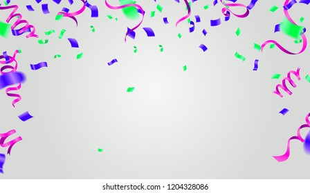 Abstract Shining Party Background with confetti and streamers