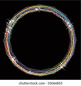 Abstract  shining ray of Rainbow circle background