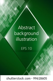 Abstract shining rectangles green vector background