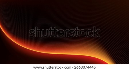 abstract shining red line on the dark background