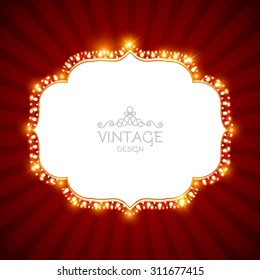 Abstract shining retro banner. Vector illustration