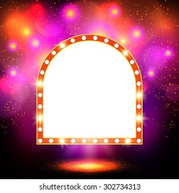 Abstract shining retro light banner. Vector illustration