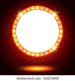 Abstract shining retro light banner. Vector illustration