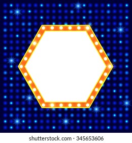 Abstract shining retro light banner. Vector illustration