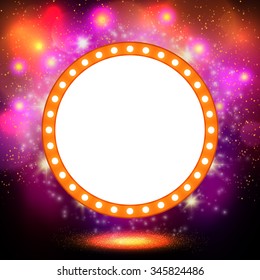 Abstract shining retro light banner. Vector illustration