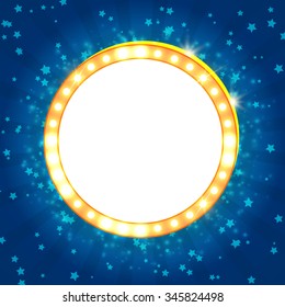 Abstract shining retro light banner. Vector illustration