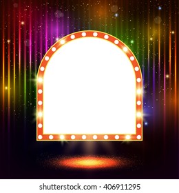 Abstract shining retro light banner. Vector illustration